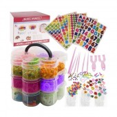 Set creativ elastice loom colorate cu organizator si accesorii, 3000 piese Kruzzel MY18234