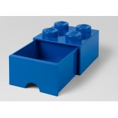 Cutie depozitare lego 2x2 cu sertar, albastru