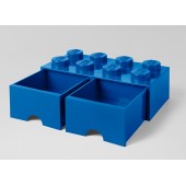 Cutie depozitare lego 2x4 cu sertare, albastru
