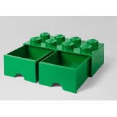 Cutie depozitare lego 2x4 cu sertare, verde
