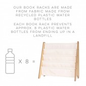 Raft organizator de carti pentru copii, material reciclat cream, 3 sprouts