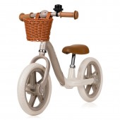 Bicicleta fara pedale, lionelo, alex plus, usoara, cu ghidon si sa reglabile, include cos depozitare si sonerie, din otel, cu roti din spuma eva, 12 inch, beige sand