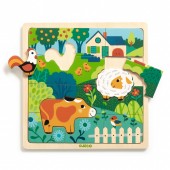 Puzzle lemn animale de la ferma, djeco