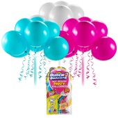 Bunch o balloons - set baloane de petrecere si rezerve, roz, bleu, alb, 24 baloane
