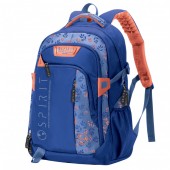 Rucsac spirit pattern, albastru / portocaliu, 49x35x16 cm