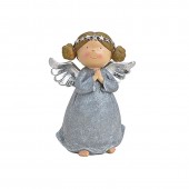Ingeras decorativ gri/argintiu - statueta Craciun 31 cm