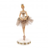 Statueta balerina costum din tiul crem cu paiete