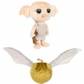 Set 2 jucarii din plus dobby 20 cm si snitch cu sunete 8/25 cm, harry potter