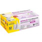 Manusi examinare latex usor pudrate Minut, marimi M albe