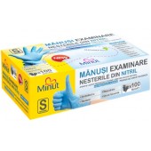 Manusi nitril nepudrate albastre Minut, marimi L