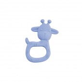 Jucarie senzoriala pentru dentitie din silicon,    giraffe party   - blue