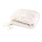 Pilota pentru copii din bumbac, fata dubla, umplutura hipoalergenica babysoft, gasca bej, 140x100cm