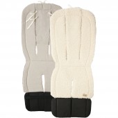 Insert husa carucior sport cu 2 fete, tesatura teddy crem si in gri deschis