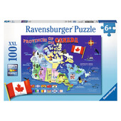 PUZZLE HARTA CANADEI, 100 PIESE