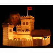 Set constructie arhitectura castel, 607 piese din lemn, walachia