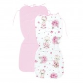 Salteluta pentru carucior, miminu, reversibila, cu doua fete, din catifea si bumbac, materiale certificate oeko tex standard 100, 78 x 34 cm, design, pink ballerina/pink