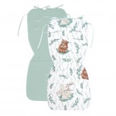 Salteluta pentru carucior, miminu, reversibila, cu doua fete, din catifea si bumbac, materiale certificate oeko tex standard 100, 78 x 34 cm, lulu natural/cold mint