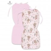 Salteluta pentru carucior, miminu, reversibila, cu doua fete, din catifea si bumbac, materiale certificate oeko tex standard 100, 78 x 34 cm, minky little ballerina pink
