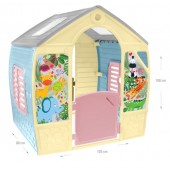 Casuta de joaca mochtoys happy house, ferestre roz pastel,12793