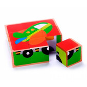Tooky Toy Cuburi puzzle mijloace de Transport