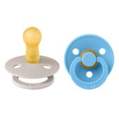 BIBS - Set 2 suzete Colour Latex, tetina rotunda, 6 luni +-Mushroom/Breeze