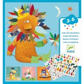 Joc creativ cu stickere creeaza animale, djeco
