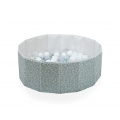 Piscina uscata pliabila cu bile, babyjem, 30x83 cm, 100 bile albe, verde
