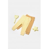 Set 2 pantaloni bamboo, galben, babycosy, 50%bumbac+50% bambus (marime: 3-6 luni)