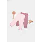 Set 2 pantaloni bamboo, roz, babycosy, 50%bumbac+50% bambus (marime: 6-9 luni)