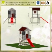 Casuta de gradina summer adventure house cu platforma cu loc pentru nisip si tobogan (m7)