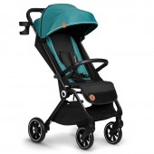 Carucior sport, lionelo, cloe, cu accesorii, cadru din aluminiu, pana la 22 kg, usor, pliere compacta pentru avion, cu o singura mana, ideal pentru toate tipurile de suprafete, 6 luni+, verde smarald