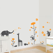 Stickere perete copii Animale vesele - 160 x 190 cm