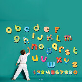 Stickere perete copii alfabet si cifre - 150 x 136 cm