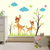 Stickere perete copii Caprioare in padure - 81 x 61 cm