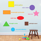 Stickere perete copii Forme geometrice colorate - 118 x 25 cm