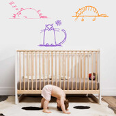 Stickere perete copii Pisicute somnoroase - 50 x 57 cm
