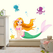 Stickere perete copii Sirena - 80 x 43 cm