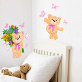 Stickere perete copii Ursulet cu flori - 78 x 45 cm