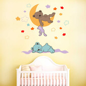 Stickere perete copii Ursuleti dormind - 94 x 88 cm
