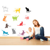 Sticker decorativ Pisicutele ne invata - 70 x 59 cm