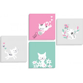 Set tablouri canvas White Kittens