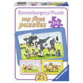 Puzzle animale prieteni, 3x6 piese