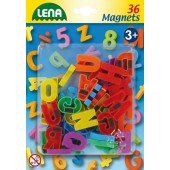 Set litere mari magnetice Lena multicolore 36 piese 3 cm lungime