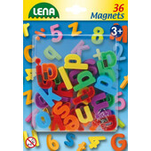Set litere mici magnetice Lena multicolore 36 piese 3 cm lungime