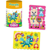 Set puzzle-uri din betisoare Lama si Unicorn, 16 piese Roter Kafer RK1090-01