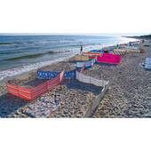 Paravan pentru plaja pliabil 10 m multicolor Springos