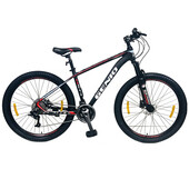 Bicicleta mountain bike 27.5 inch, 27 viteze, schimbator ltwoo, cadru aluminiu, frane hidraulice, rosu, genio