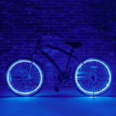 Kit fir luminos el wire pentru tuning roti bicicleta, lungime 4 m, invertoare incluse culoare albastru