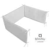 MimiNu - Aparatoare matlasata, cu fermoar , pentru patut 120X60 cm, Gray