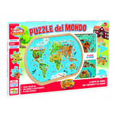Puzzle Harta lumii RS Toys din lemn
